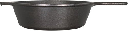 Lodge 5 Quart Pre-Seasoned Cast Iron Deep Skillet - Versatile Cooking for Oven, Stove, or Grill - Black