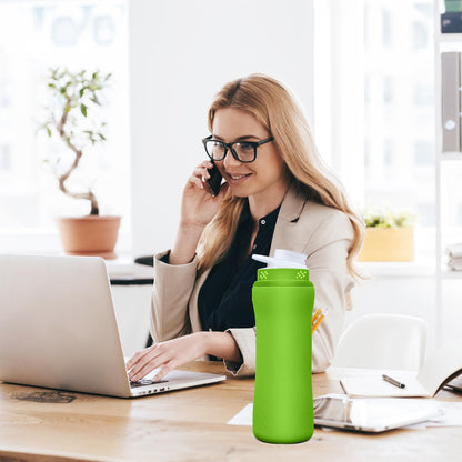 Water Bottle Sleeve Compatible with Cir-kul Water Bottle - 2 Pcs Sleeve Compatible with Cir-kul Plastic 22oz & Stainless Steel Bottle - Insulated Cover for Retaining Temperature,（Bright green-2p-22oz）