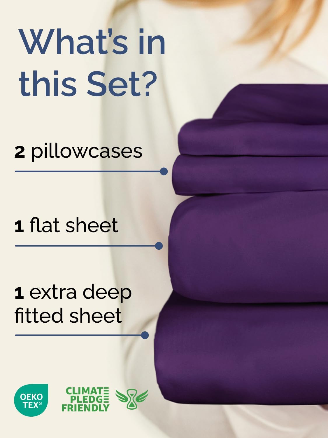 Skiennix Extra Deep Twin XL Sheet Set - 4 Piece Breathable Cooling Sheets - Luxury Hotel Quality - Soft Wrinkle-Free Purple