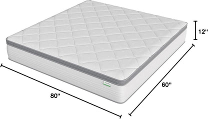 Novilla Queen Mattress - 12 Inch Hybrid Comfort Foam & Innerspring Pillow Top | Pressure Relief & Soft Support