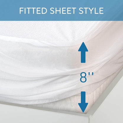 Skiennix Crib Mattress Protector - Waterproof Fitted Pad Cover | Soft Terry, Breathable, 2-Pack
