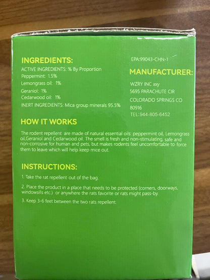 Skiennix Natural Wasp & Bee Repellent - Peppermint Oil Formula | 12 Pack, Safe for Pets & Humans