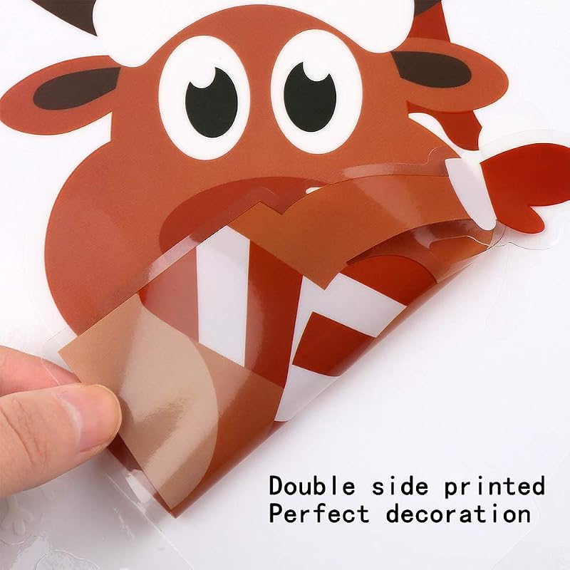 Christmas Window Clings 107Pcs Santa Snowflake Reindeer Decals for Home & Window Decoration