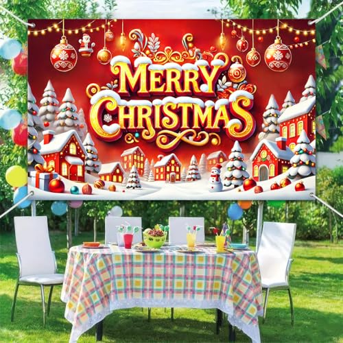 Christmas Tree Backdrop 71x43 Inches Holiday Party Decor