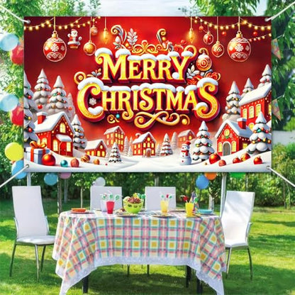 Christmas Tree Backdrop 71x43 Inches Holiday Party Decor