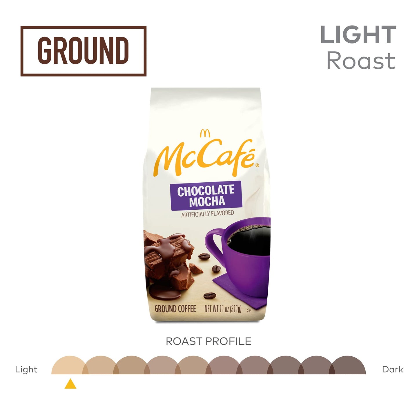 McCafe Chocolate Mocha, Ground Coffee, Flavored, 11oz. Bagged