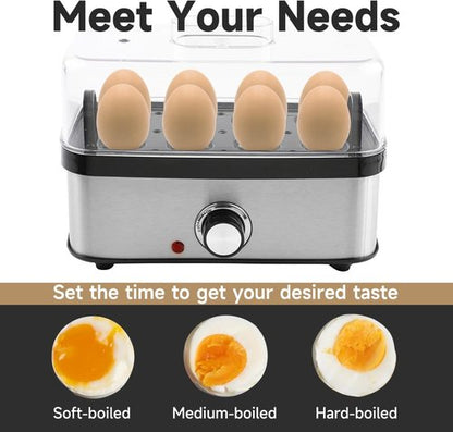 Electric Egg Cooker Rapid - 8 Egg Capacity for Perfect Hard Boiled, Soft Boiled, Poached, and Scrambled Eggs