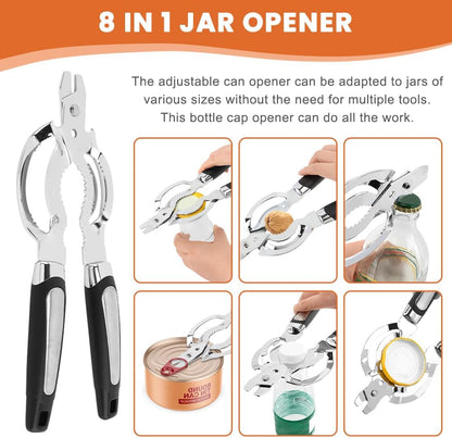 Skiennix Stainless Steel Jar Opener - Adjustable Tool for Weak Hands & Seniors | Kitchen Essential