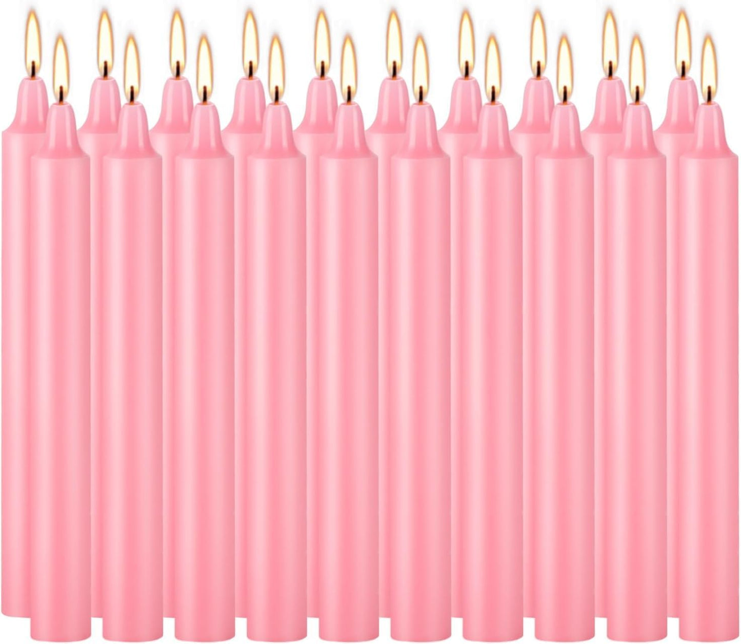 YOROXRG Mini Unscented Taper Candles - 40 Pack, 4 Inch Tall, Perfect for Weddings, Parties & Home Décor | Pink