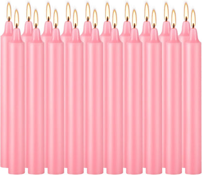 YOROXRG Mini Unscented Taper Candles - 40 Pack, 4 Inch Tall, Perfect for Weddings, Parties & Home Décor | Pink