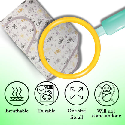 Miracle Blanket Swaddle Wrap - Soft & Secure Sleep Sack for Infants - Easy-to-Use Design (Gray Stars)