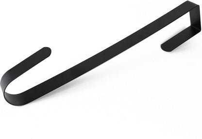 RN'D Over Door Wreath Hanger Hook - Thin Metal Holder for Seasonal Decor | Black, 12-Inch