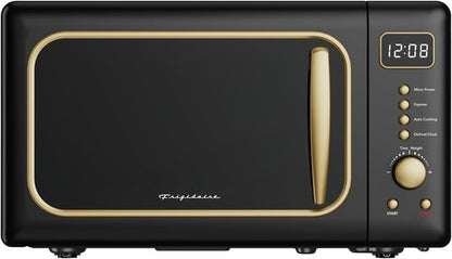Frigidaire Retro Microwave - 0.7 Cu. Ft. Compact Design in Black and Gold Finish