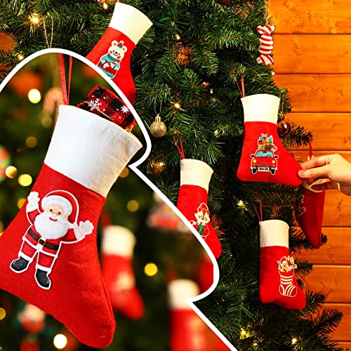 Mini Christmas Stockings Set of 48 - 5 Inch Holiday Tree Decorations
