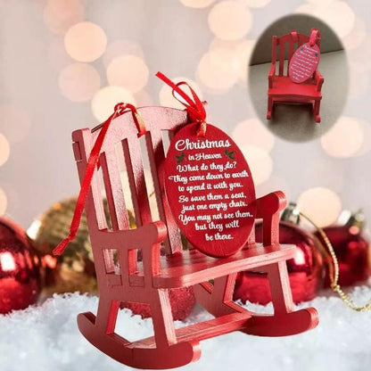 Christmas Memorial Wooden Rocking Chair Ornament - In Memory Holiday Decor
