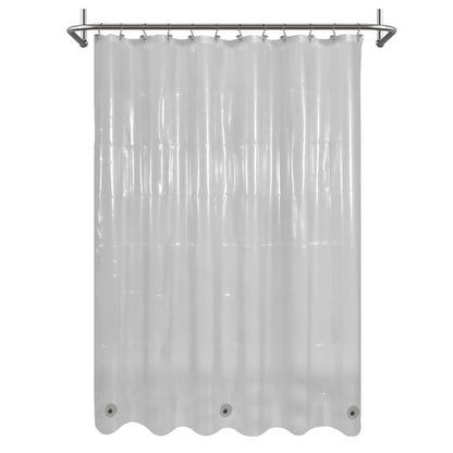 Mrs Awesome Clear Black Shower Curtain Liner with 3 Magnets, 72x72 Premium Flexible Sturdy Plastic Shower Curtain for Bathroom Lightweight & Waterproof, Clear Black