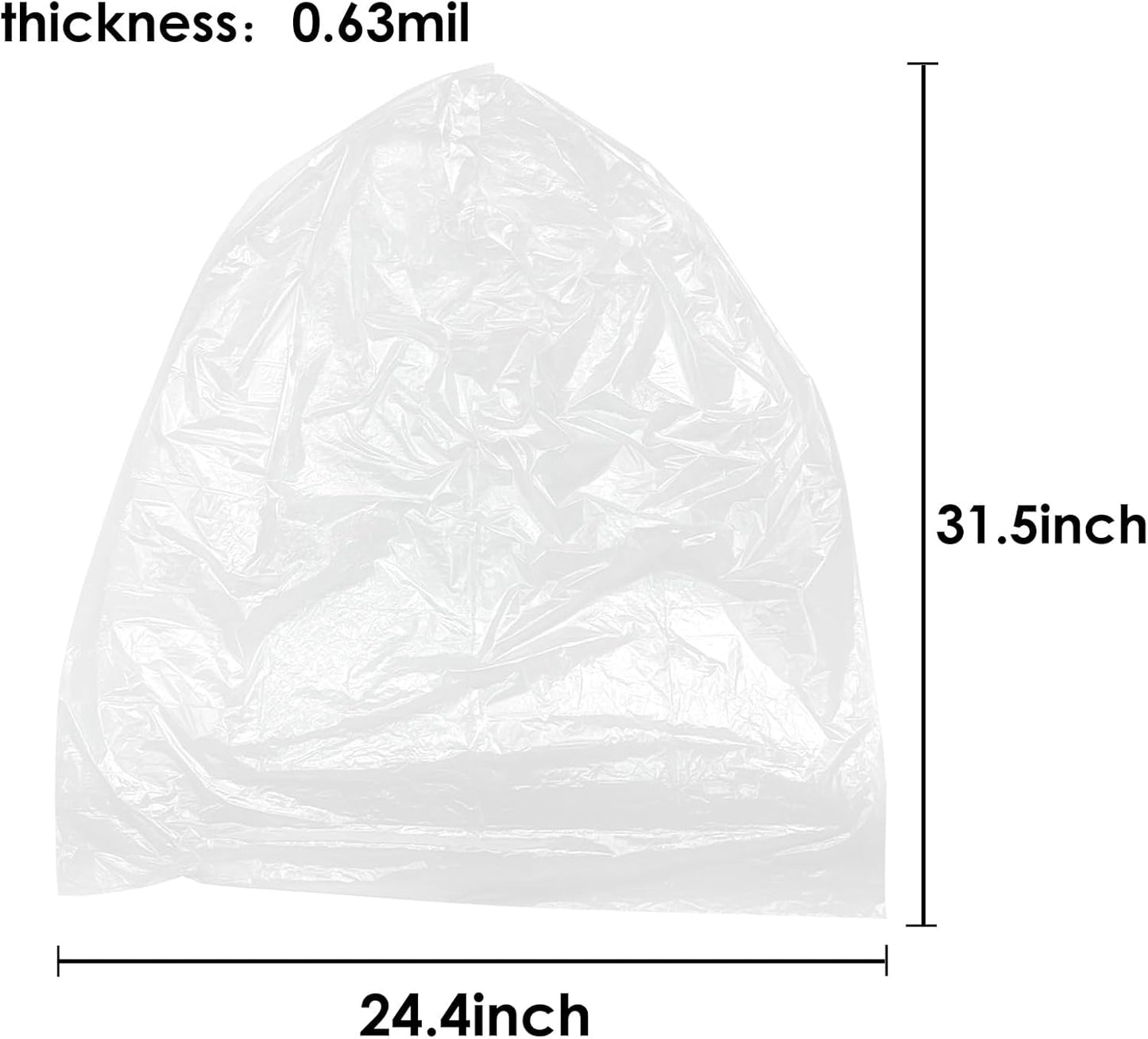 Teivio 13 Gallon Tall Kitchen Trash Bags - 60 Count Clear Garbage Bags for Home & Office Use