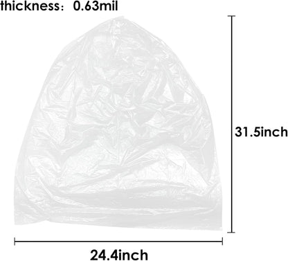 Teivio 13 Gallon Tall Kitchen Trash Bags - 60 Count Clear Garbage Bags for Home & Office Use