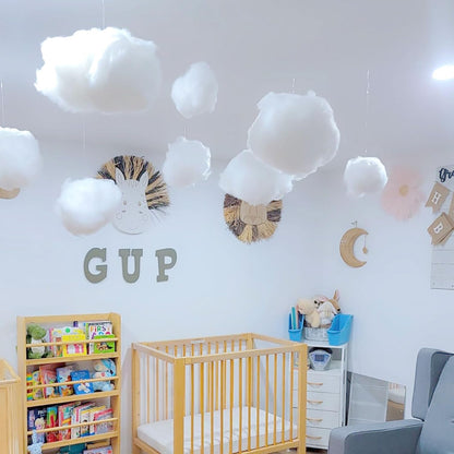 Skiennix 10-Piece Cotton Cloud Decorations - 3D Hanging Props for Wedding & Party Decor | Small, Medium & Large Sizes