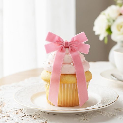 CIATBYYJ Pink Velvet Ribbon Bows - 12Pcs Elegant Cake & Champagne Glass Decorations | Perfect for Parties, Weddings & Birthdays