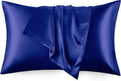 Love's Cabin Satin Pillowcase Set - Cooling Pillow Covers for Hair & Skin | Standard Size 20x26, Navy