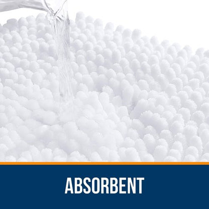 OLANLY Toilet Rugs U-Shaped 20x20, Extra Soft Absorbent Chenille Contour Bathroom Rugs for Toilet, Dry Quickly, Machine Washable, Non-Slip Bath Mat, White