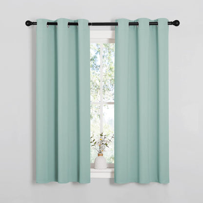 NICETOWN Blackout Window Curtain Panels - Thermal Insulated Grommet Drapes | Aqua, 34x54 Inches, One Pair