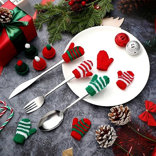 Mini Christmas Knit Hat Scarf Gloves Set - Classic Style Holiday Decor