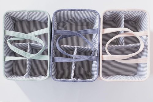 Itsy Bitsy Tot Diaper Caddy Organizer - Baby Pink Curdoroy Baby Storage Bin for Nursery & Car | Baby Shower Basket & registry Essential