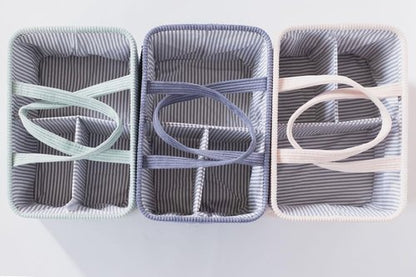 Itsy Bitsy Tot Diaper Caddy Organizer - Baby Pink Curdoroy Baby Storage Bin for Nursery & Car | Baby Shower Basket & registry Essential