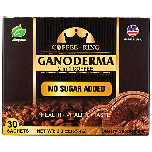 LONGREEN Ganoderma Reishi Coffee 2 In 1 Instant Coffee Delicious, Nutritious And Flavorful With 100% Certified Organic Reishi Mushroom Extract, Pack of 2, 60 sachets