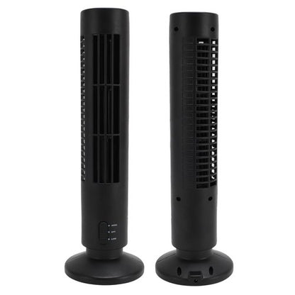 Yunseity Small Tower Fan, Quiet Cooling Bladeless Oscillating Tower Fan with 2 Speeds, Portable Lightweight USB Desktop Fan for Home Office Bedroom (Black)