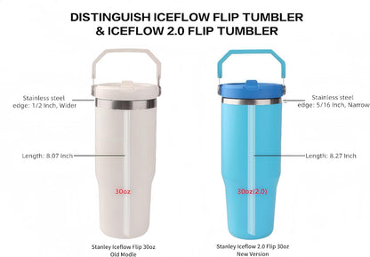 Stanley Replacement Straws - Compatible with IceFlow Flip Straw Tumblers 30 oz & 64 oz | 6 Straws & Cleaning Brush Included