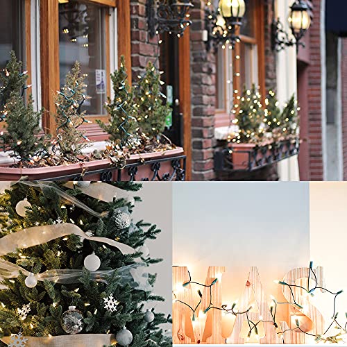 Clear Warm White Christmas String Lights - 150 Count 29ft Connectable Indoor Outdoor Decor