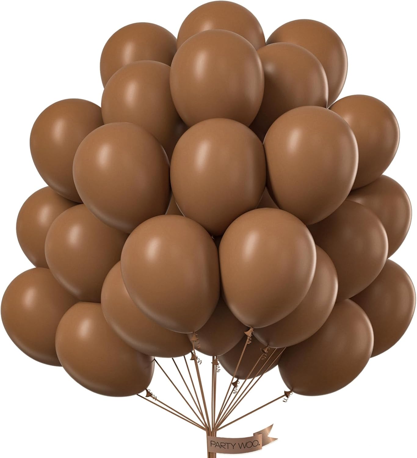 PartyWoo Brown Balloons - 101pcs 12 Inch Boho Neutral Coffee Tan Latex for Weddings & Celebrations