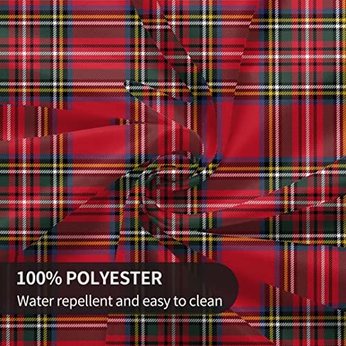 Christmas Checkered Round Tablecloth 60 Inch Red Green Buffalo Plaid Holiday Decor