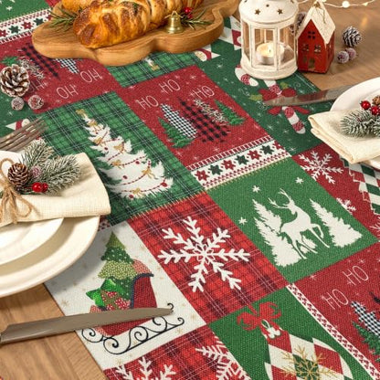 Christmas Reindeer Table Runner 13x72 Inch - Holiday Decor for Dining