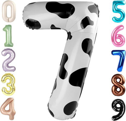 Balloon Numbers 40 Inch - 7th Birthday Decorations in White & Black | Perfect for Engagements, Weddings & Graduations