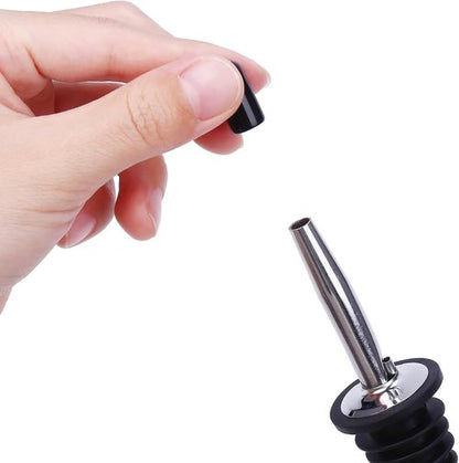 180PCS Pourers Dust Covers, Pour Spot Caps, Liquor Spout Covers, Olive Oil Liquor Bottle Pour Spout Cover, Black Rubber Pourer Cap,Wine Pourers Cover