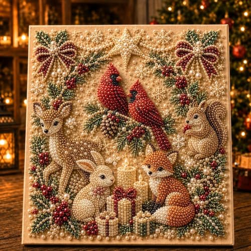 Christmas Nutcracker Pearl Art Kit for Adults - Festive 3D Mosaic Craft