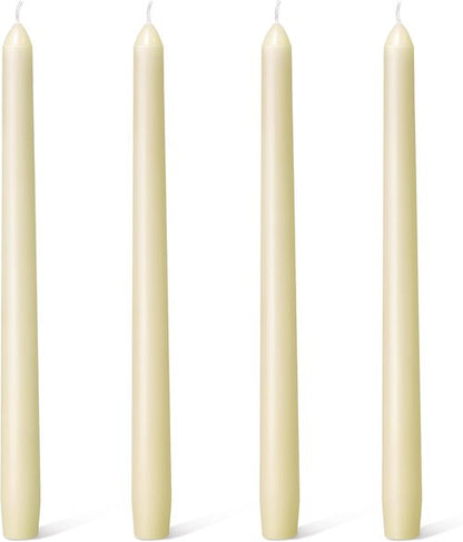 Everymoment Ivory Taper Candles - Dripless & Smokeless 10-Inch Candlesticks | 4-Pack Unscented Cream for Weddings & Home Decor