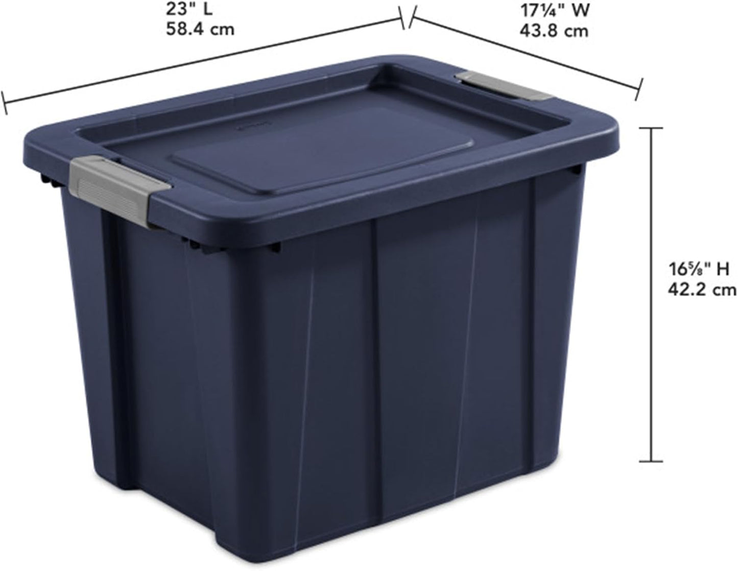 Sterilite 18 Gallon Heavy Duty Storage Bins - 6-Pack with Lids in Dark Indigo | Durable Tuff1 Design