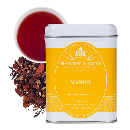 Harney & Sons Mango Fruit Tea | 4 ounce loose Herbal Mango Fruit Tea