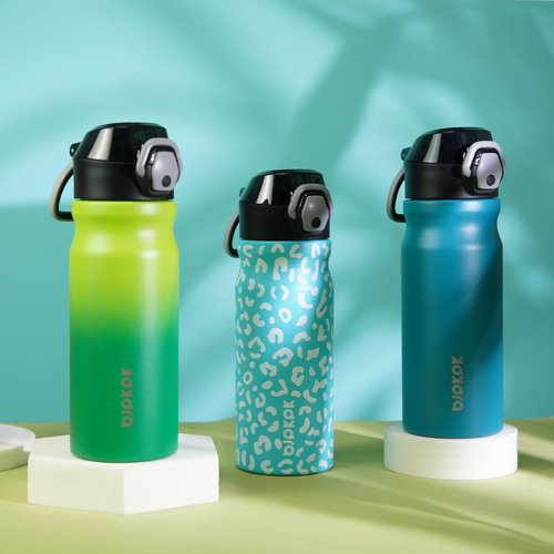 BJPKPK 18oz Insulated Water Bottle - Stainless Steel, BPA-Free, Leak-Proof with Straw | Laguna Color