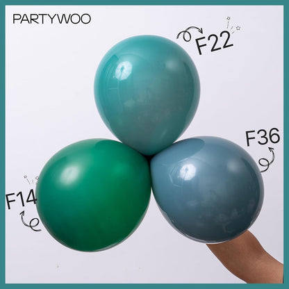 PartyWoo Slate Blue Balloons - 100-Piece Pack | 18, 12, 10, 5 Inch Sizes for Baby Shower & Birthday Decorations