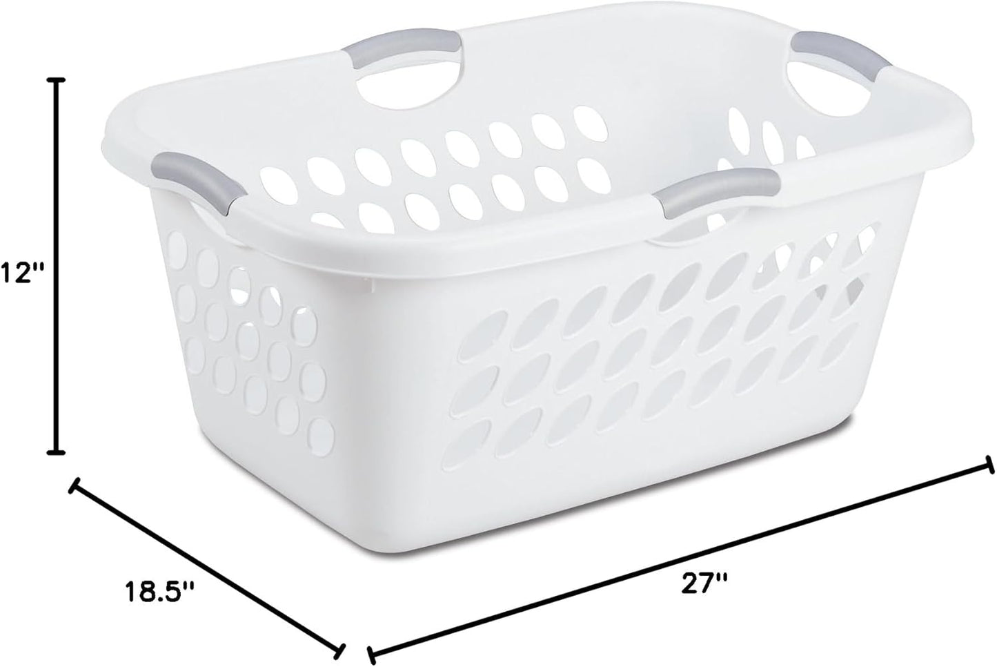 Sterilite Ultra Laundry Basket - Durable White Design with Comfortable Titanium Handles