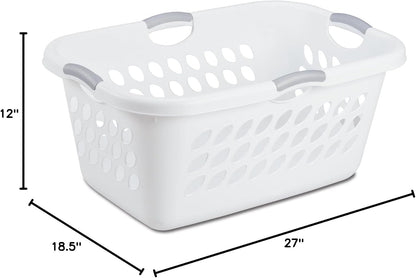 Sterilite Ultra Laundry Basket - Durable White Design with Comfortable Titanium Handles