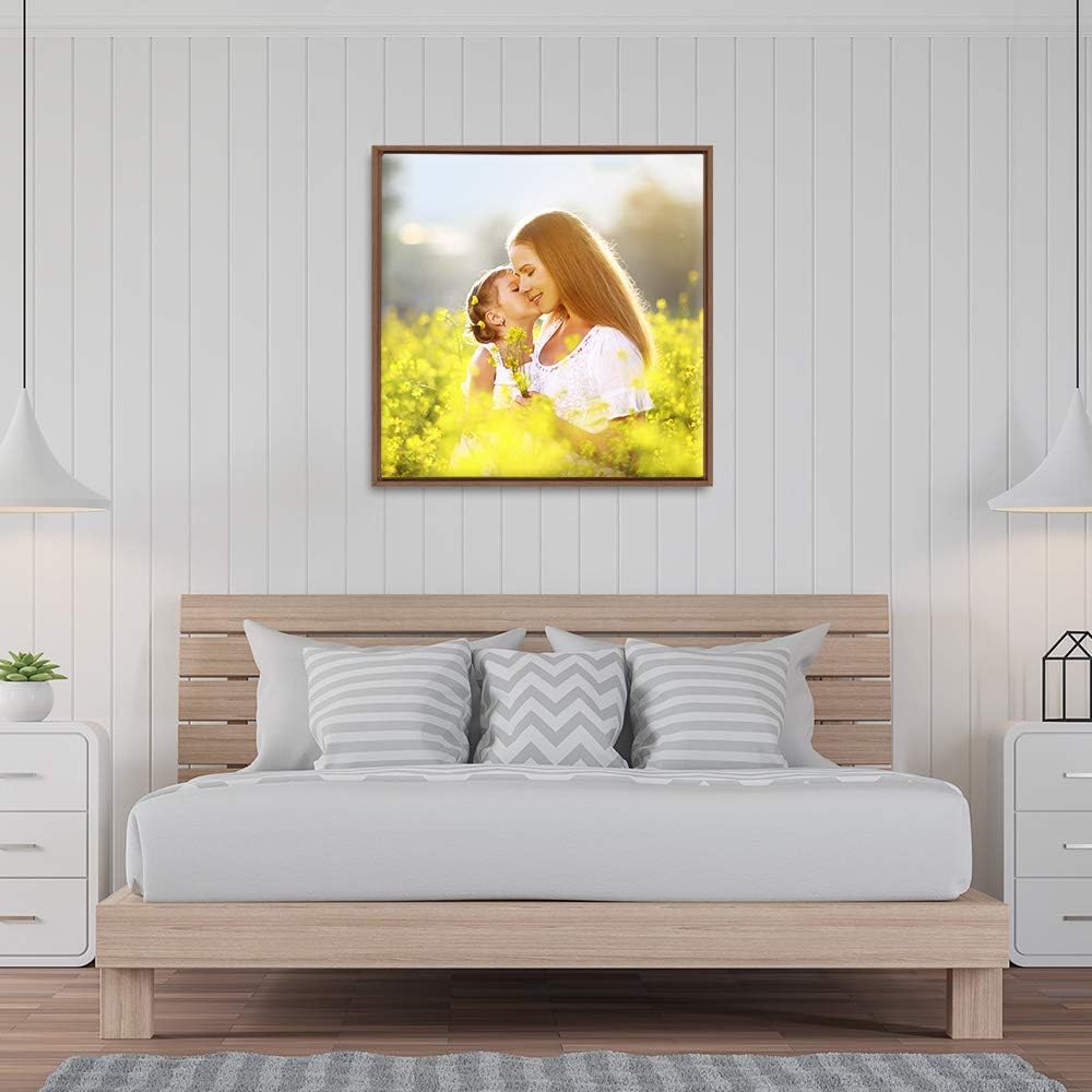 wall26 Framed Canvas Wall Art - Custom Home Decor for Living Room & Bedroom | 24"x24", Natural Frame