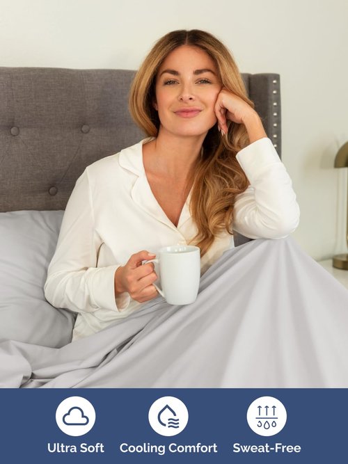 Extra Deep Twin XL Sheet Set - 4 Piece Breathable and Cooling Sheets - Hotel Luxury Bedding for Women, Men, Kids & Teens - Easy & Secure Fit - Soft and Wrinkle Free - Extra Deep Pockets - French Grey