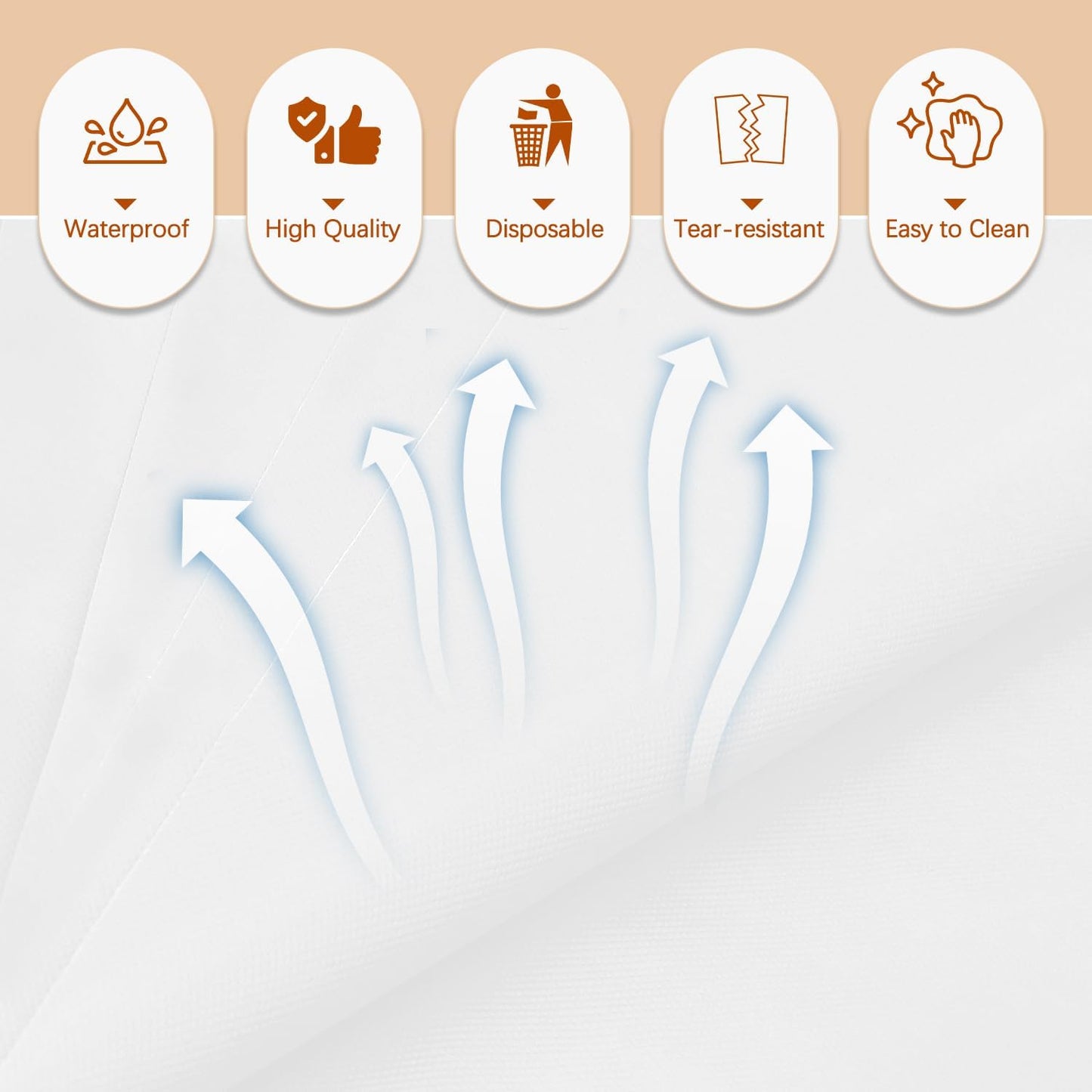 Skiennix Disposable White Plastic Tablecloths - 40 Pack, 54"x108" Rectangle Covers for Parties